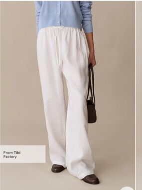 NWT Few Moda Paloma Linen Pant size XS white drawstring CAARA Tibi
